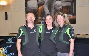 Le président Christophe-L'entraîneur Véronique-La secrétaire Carole