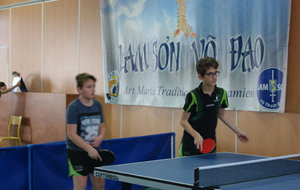 L'équipe de minime composée de Mathieu HUDELOT et de Gabin CONSTAN